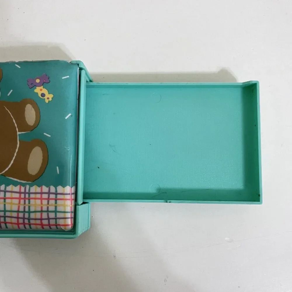 Vintage Sanrio Bear Padded Multi-Function Pencil Case Pop-Open Compartments 1990